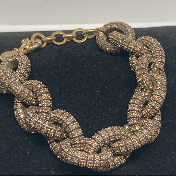 J. Crew Pave Crystal Chunky Chain Link Bracelet - Picture 3 of 9